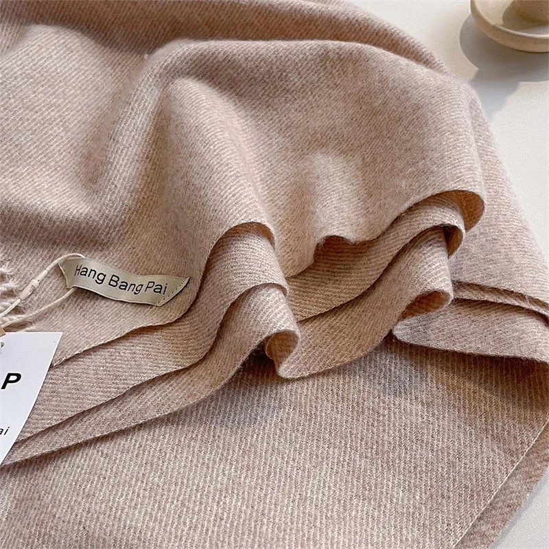 Luxury Winter Wool Scarf Women Cashmere Warm Pashmina Brand Foulard Female Shawls Wraps Thick Soft Bufanda Scarves Stole 2024