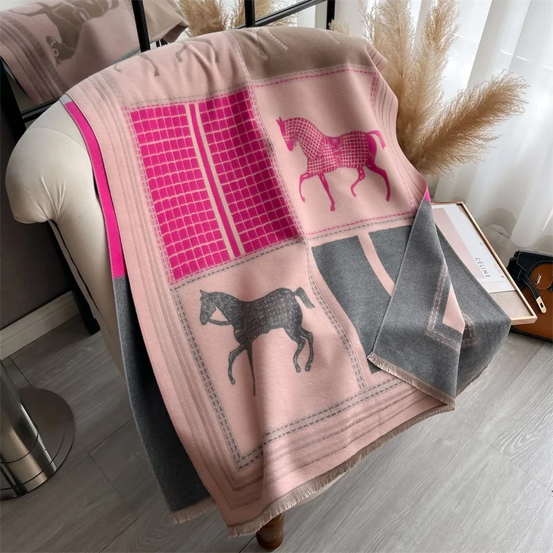 Cashmere Scarf for Women Thick Warm Winter Blanket Brand Female Luxury Quality Shawl Wrap Bufanda 2024 Poncho Echarpe Pashmina