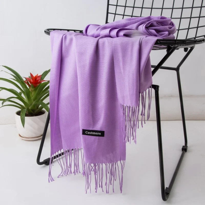 New 200*70cm Winter Fashion female Cashmere Wool thin Scarf Lady warm Shawl Pure colour UNISEX Pashmina solid wrap women