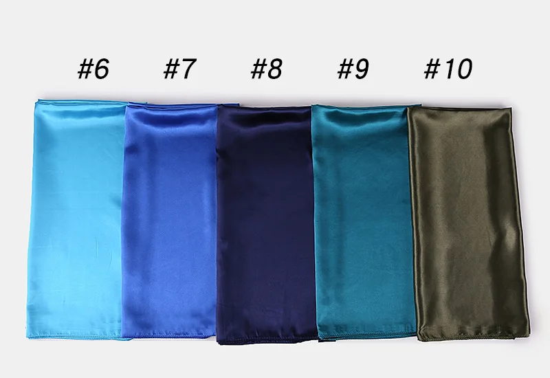 HUISHI Satin Scarf Solid Colors Neckerchief Hijab Scarf For Women Silk Satin Headband Hair Scarves 90cm Square Shawls For Lady