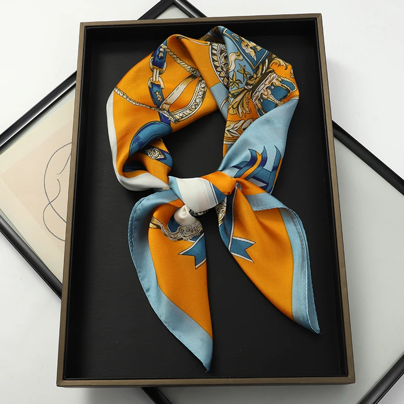 Women Silk Scarf Fashion Hair Scarf Silk Satin Neckerchief scarf women luxury Hair Ties Hair Ornament Female bandana Bag Scarves