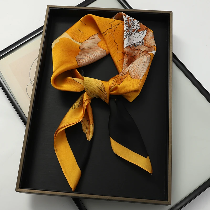 Women Silk Scarf Fashion Hair Scarf Silk Satin Neckerchief scarf women luxury Hair Ties Hair Ornament Female bandana Bag Scarves