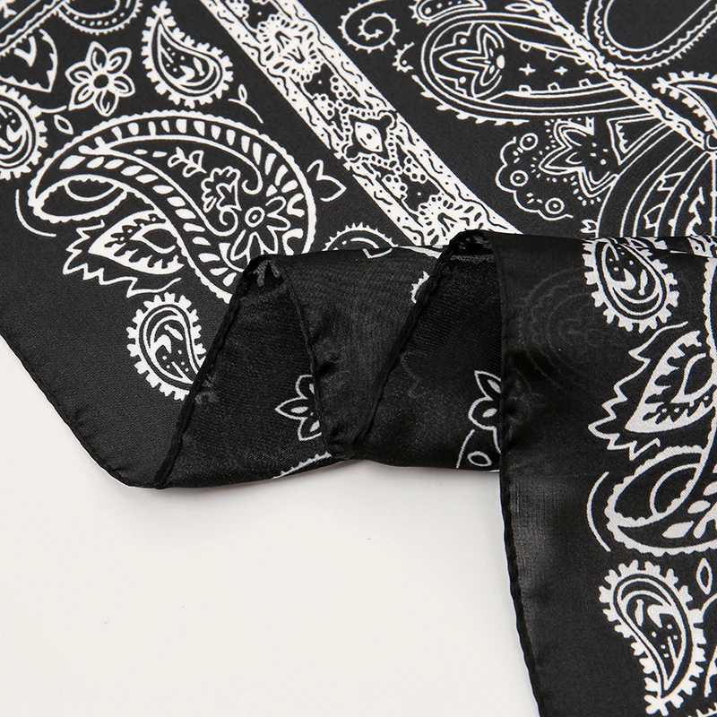 68*68cm Fashion Paisley Print Kerchief Women Hair Scarf Silk Headband Bandana Head Scarves Female Square Hijab Scarfs For Ladies