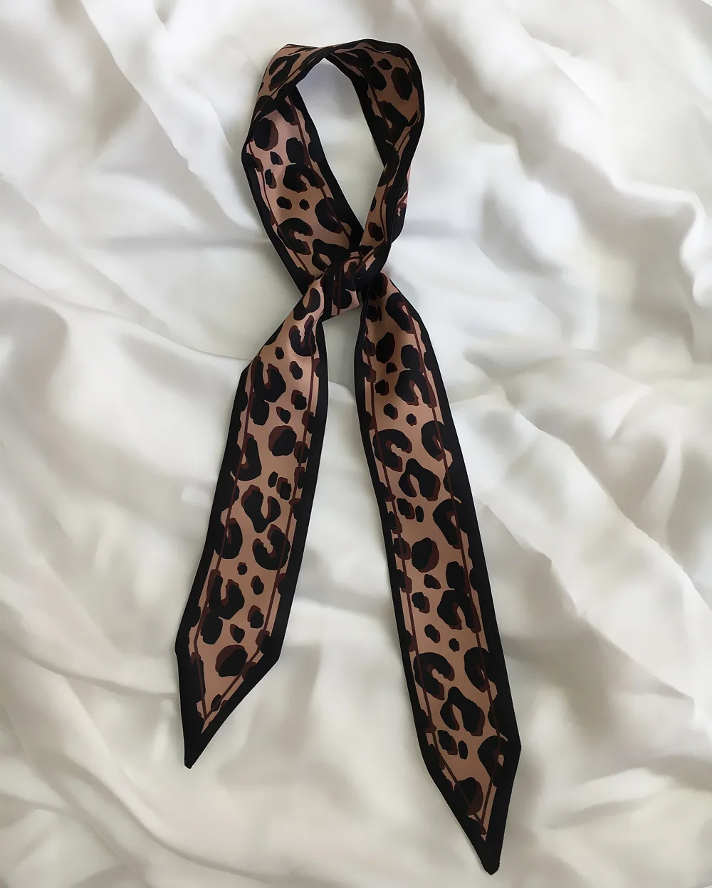 Autumn 6*120cm Women Multifunction Polyester Sexy Leopard Silk Scarf Women Tie Fashion narrow Head Scarves For Ladies