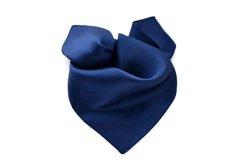 Solid color navy blue silk square scarves women natural silk headscarf lady scarf foulard small hijab wrap neck spring autumn