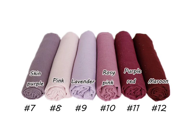 Plain Glitter Cotton Hijab Scarf Women Muslim Long Shawl Wrap Shiny Solid Color Scarves Islamic Turban Soft Women's Headscarf