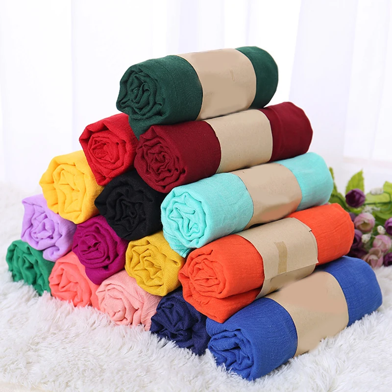 Summer 180*55cm Cotton Linen Long Scarf Female Solid Color Soft Scarves Travel Beach Shawls For Women Scarf Beautiful Gifts ???