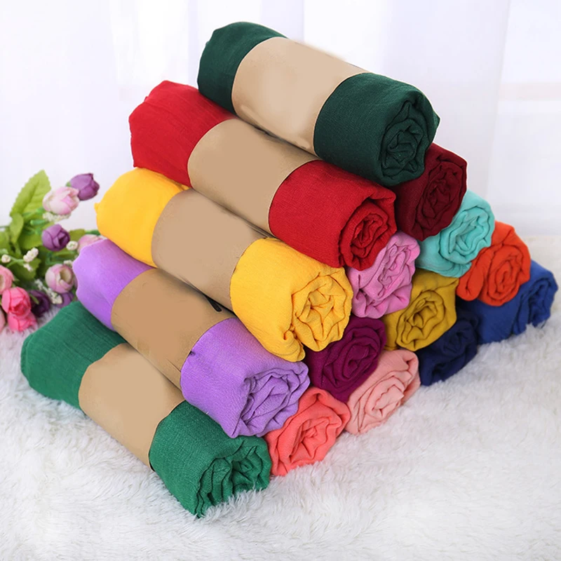 Summer 180*55cm Cotton Linen Long Scarf Female Solid Color Soft Scarves Travel Beach Shawls For Women Scarf Beautiful Gifts ???