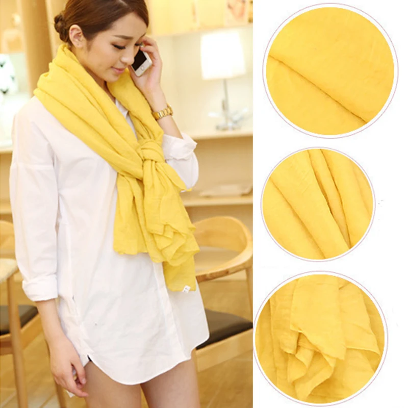 Summer 180*55cm Cotton Linen Long Scarf Female Solid Color Soft Scarves Travel Beach Shawls For Women Scarf Beautiful Gifts ???