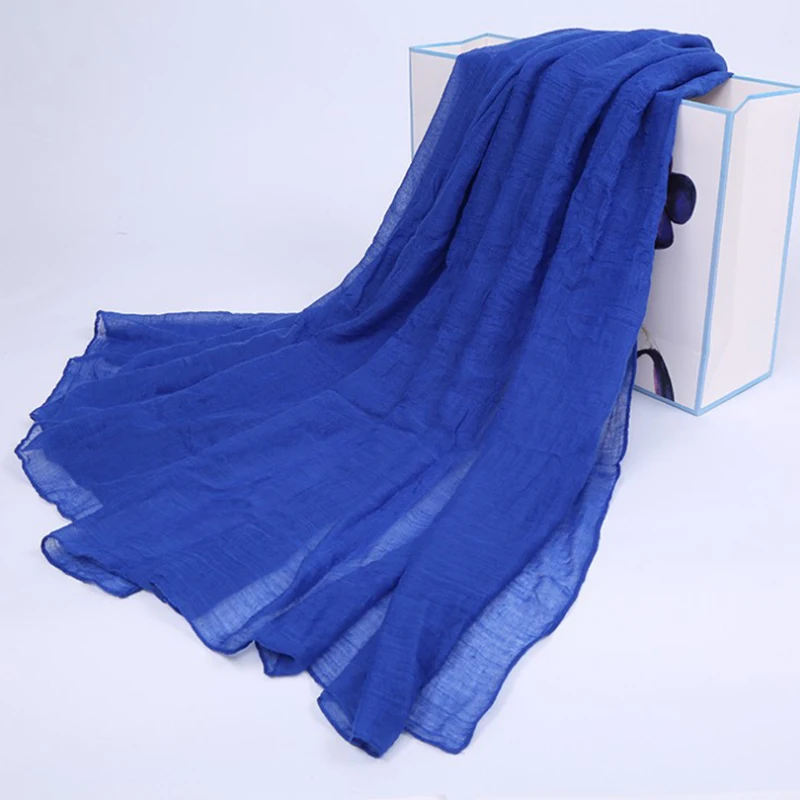 Summer 180*55cm Cotton Linen Long Scarf Female Solid Color Soft Scarves Travel Beach Shawls For Women Scarf Beautiful Gifts ???