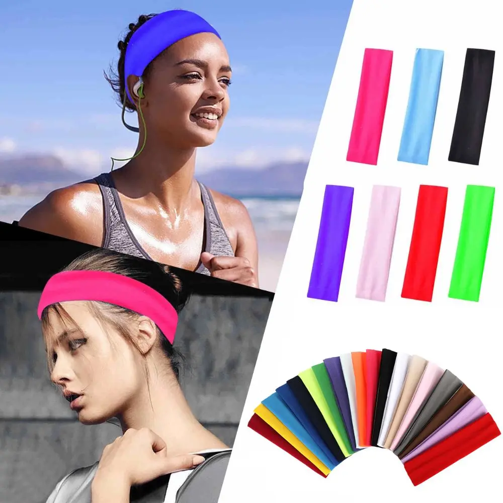 Men Women Solid Elastic Hair Bands Yoga Headband Simple Adjustable Men Running Absorb Sweat Elastic Hair Bands Hair Accessories