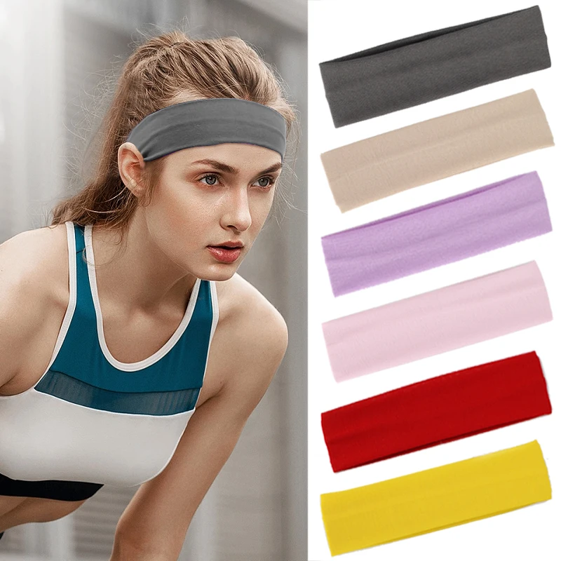 Men Women Solid Elastic Hair Bands Yoga Headband Simple Adjustable Men Running Absorb Sweat Elastic Hair Bands Hair Accessories