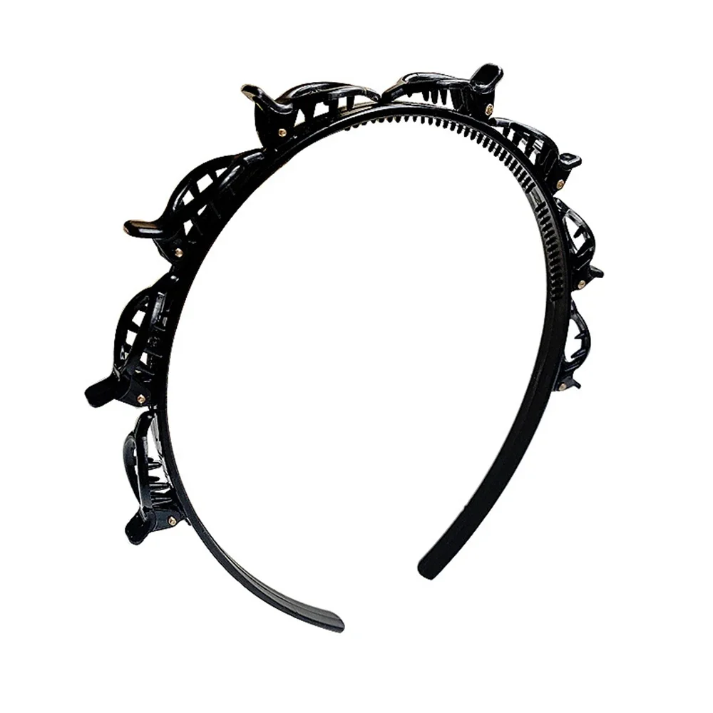 2025 New Double Band Headbands for Women Hairstyle Fashion Non-Slip Hair Bands with Clips Bezel Hair Hoop Hair Headwear