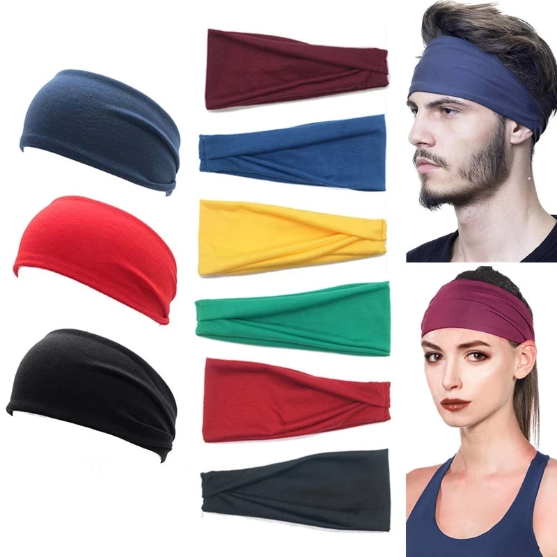 Sports Yoga Headbands for Women Simple Adjustable Men Running Absorb Sweat Elastic Hair Bands Solid Headbands Hair Accessories