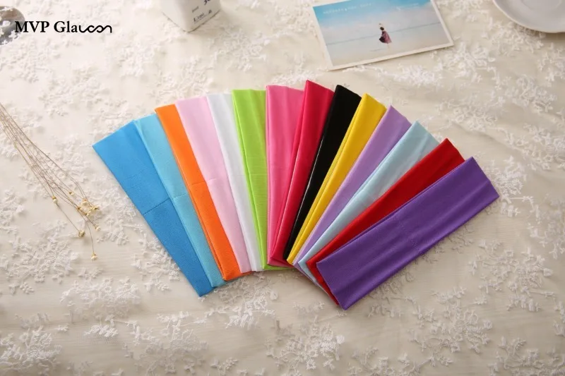 Sports Yoga Headbands Fashion Soft Elastic Sweatband Solid Yoga Stretchy Headband for Women Bandanas Hairband