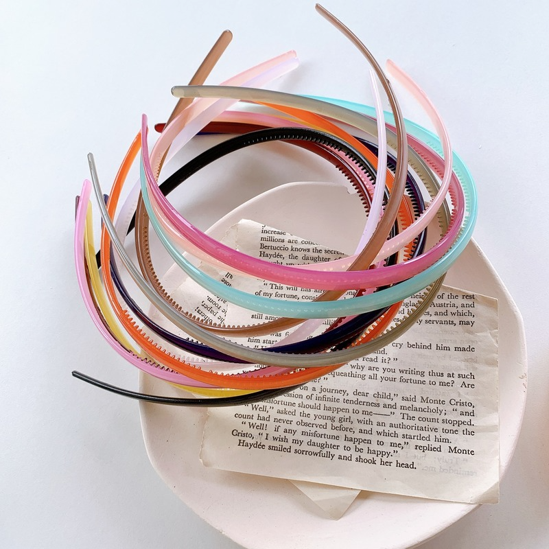 Korean Hair Band Women Colorful Candy Colors Plastic Bezel Girls Hair Hoop Thin Edge Headband Hair Accessories 2021 New Hairband