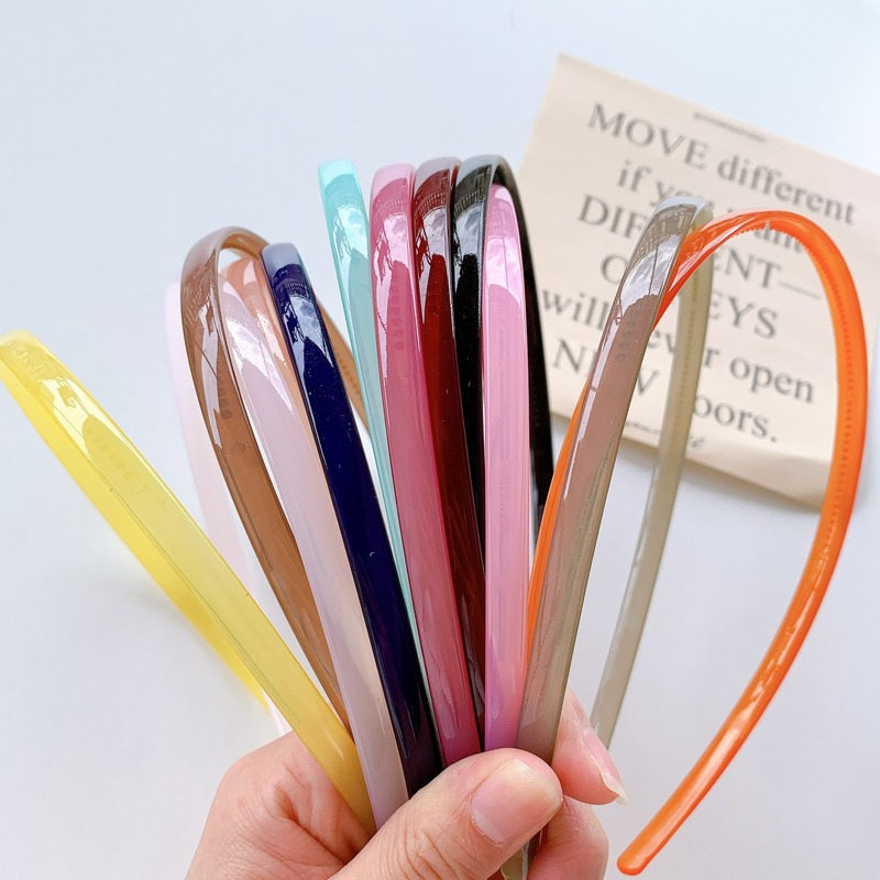 Korean Hair Band Women Colorful Candy Colors Plastic Bezel Girls Hair Hoop Thin Edge Headband Hair Accessories 2021 New Hairband