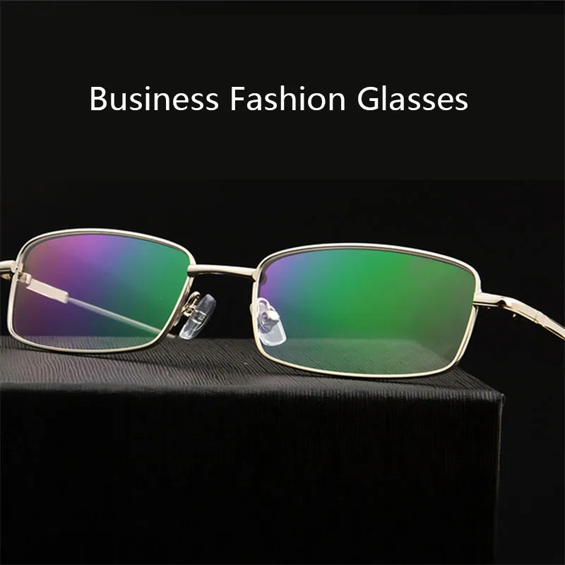 Fashion Square Business Glasses Frame Memory Titanium Full Rim Eyeglasses Nearsighted For Man Eyeglasses Male Metal Eyewear