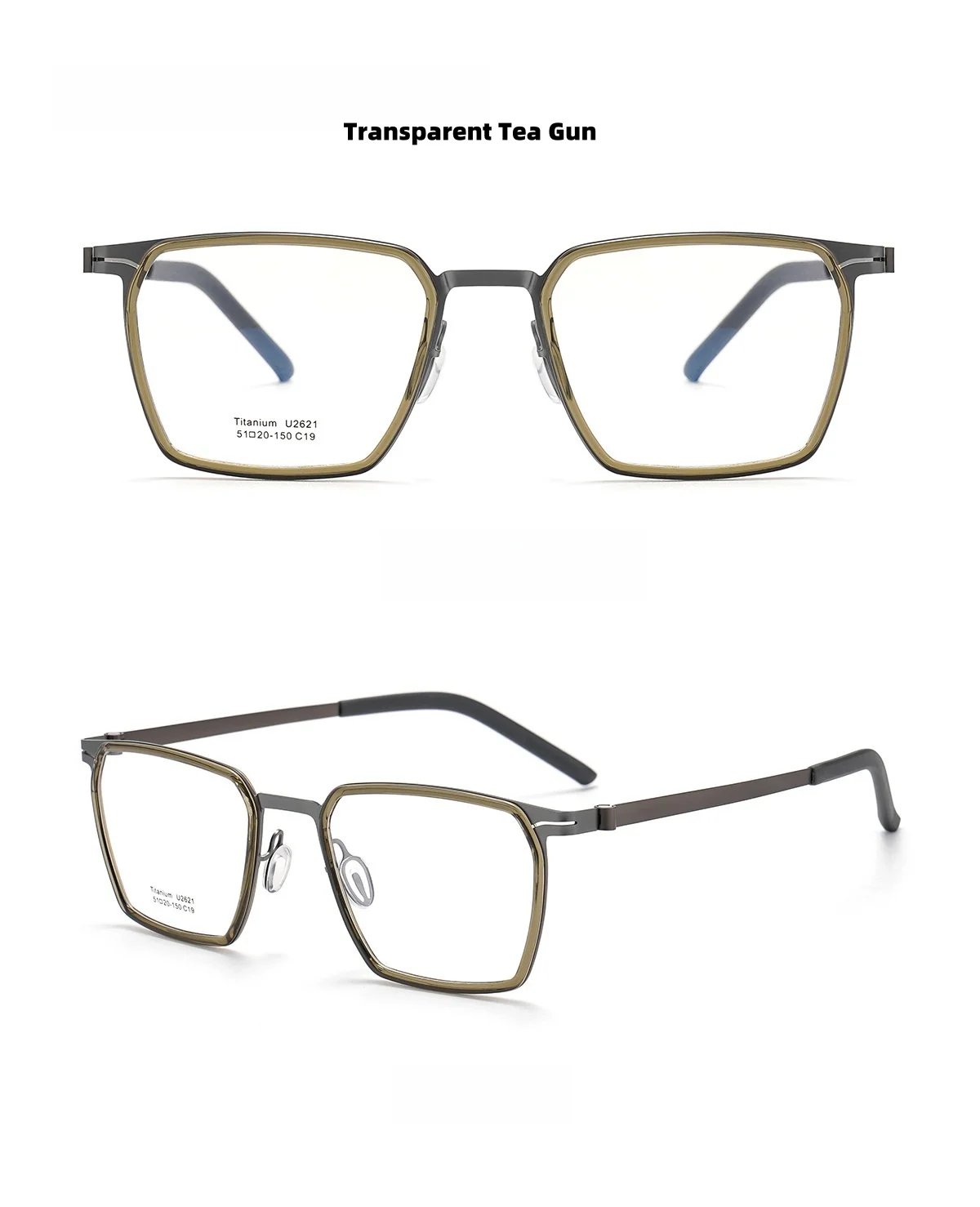 Ultra-light Titanium Glasses Frame Retro Polygonal Men's Glasses Frame Anti-blue Light Optical Prescription Glasses Frame 2621