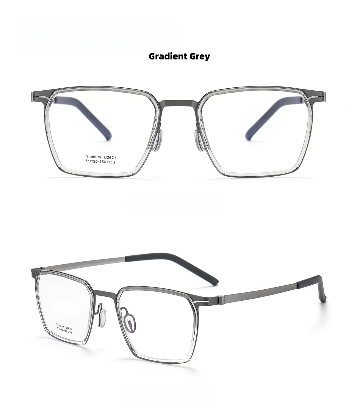 Ultra-light Titanium Glasses Frame Retro Polygonal Men's Glasses Frame Anti-blue Light Optical Prescription Glasses Frame 2621