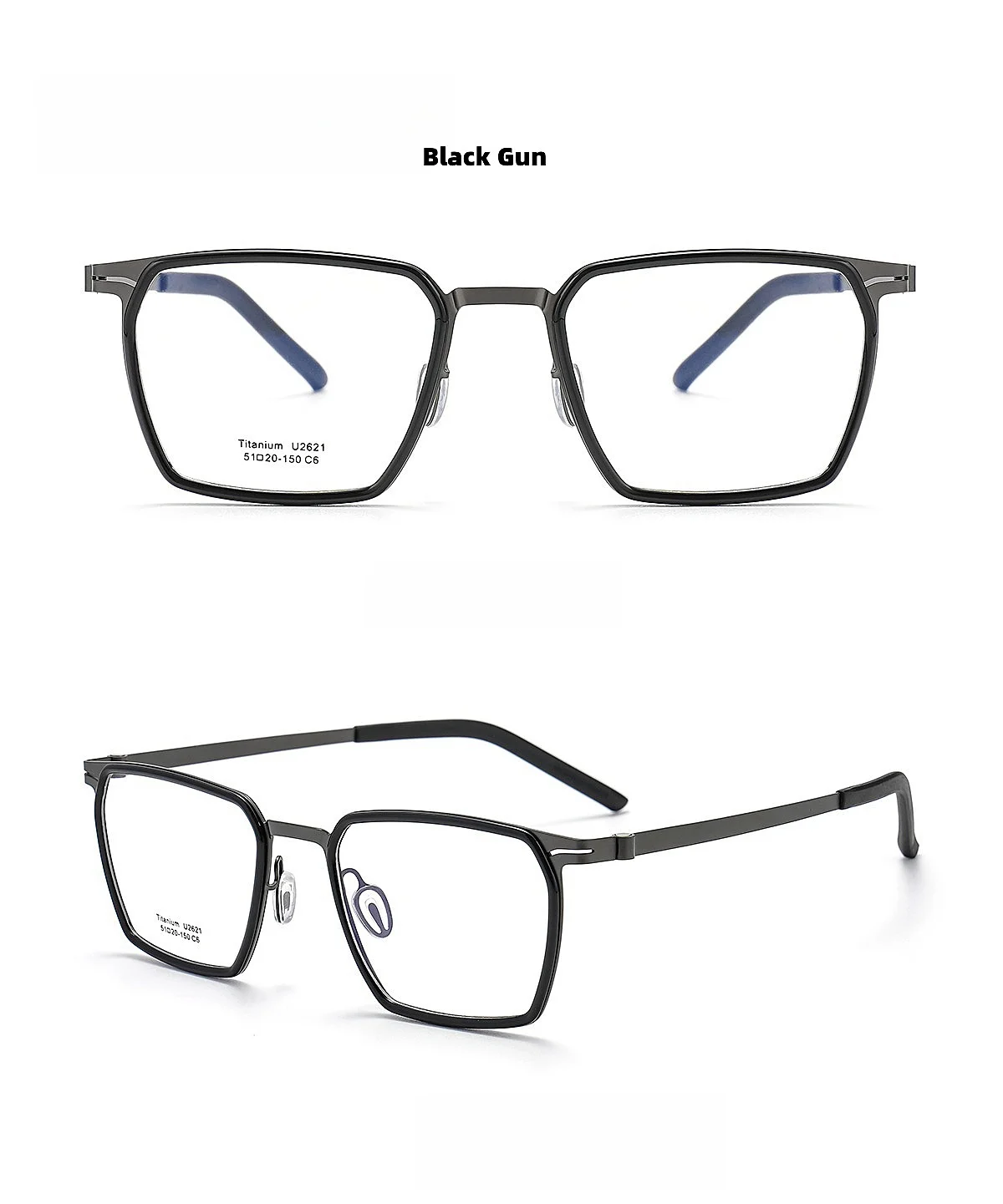 Ultra-light Titanium Glasses Frame Retro Polygonal Men's Glasses Frame Anti-blue Light Optical Prescription Glasses Frame 2621