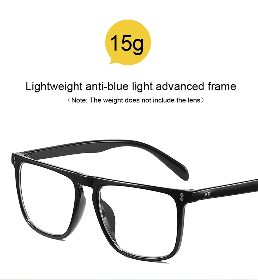 QGAOP Anti Blue Light Glasses Men Computer Glasses Decorative Glasses Eyeglass Frames Square Plastic Titanium High Quality