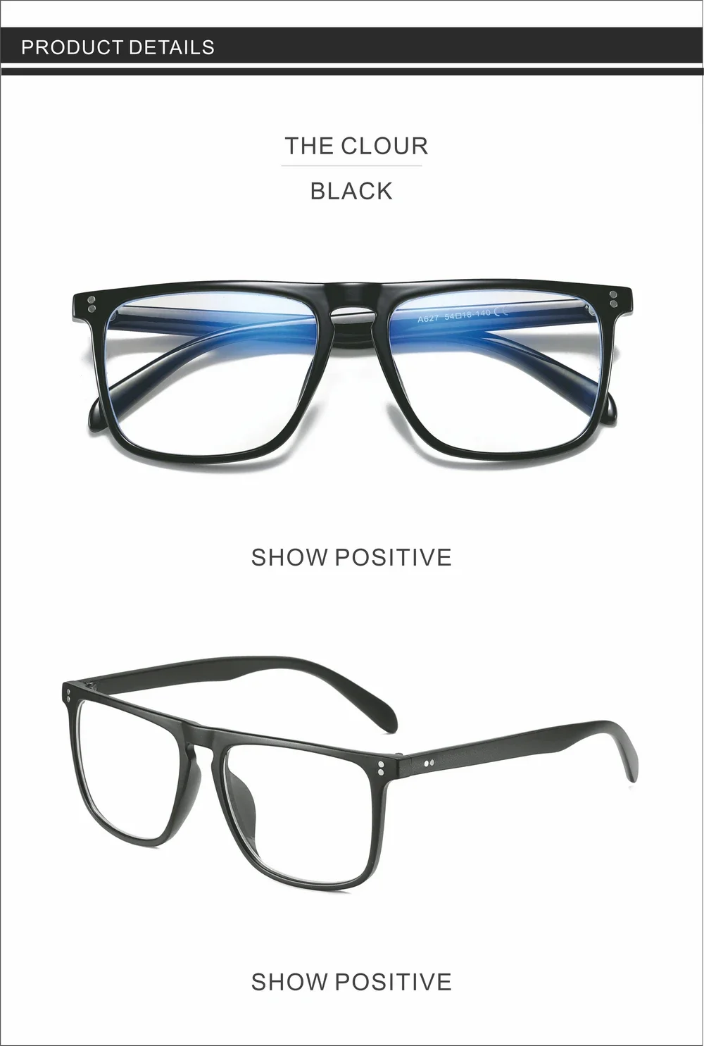 QGAOP Anti Blue Light Glasses Men Computer Glasses Decorative Glasses Eyeglass Frames Square Plastic Titanium High Quality