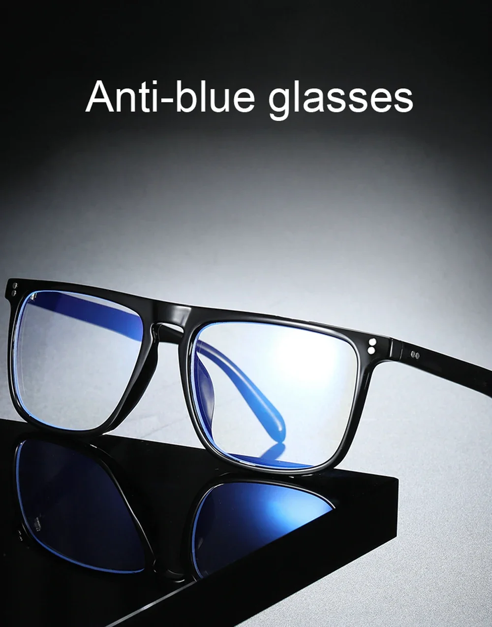 QGAOP Anti Blue Light Glasses Men Computer Glasses Decorative Glasses Eyeglass Frames Square Plastic Titanium High Quality