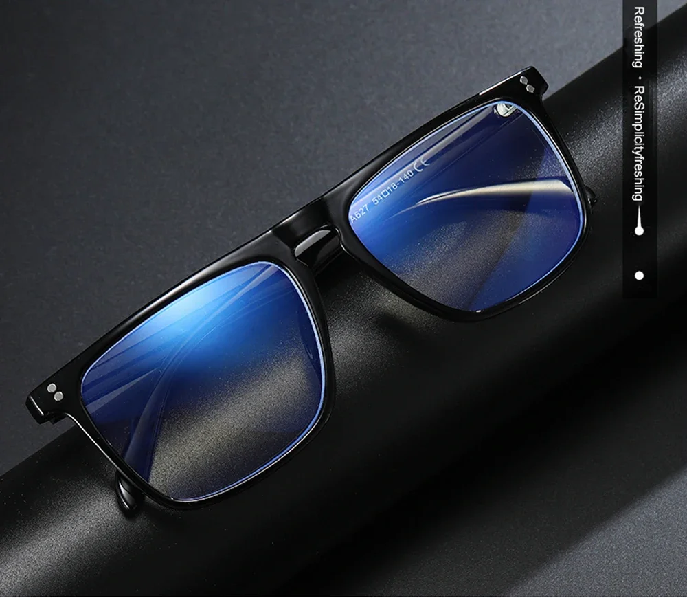 QGAOP Anti Blue Light Glasses Men Computer Glasses Decorative Glasses Eyeglass Frames Square Plastic Titanium High Quality