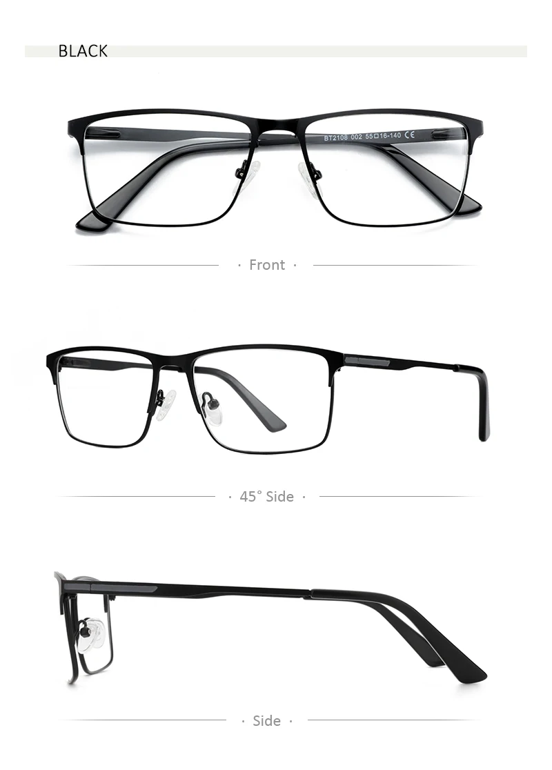 ZENOTTIC Fashion Men Titanium Alloy Optical Glasses Frame Male Square Eyewear Ultralight Metal Non-Prescription Eyeglasses