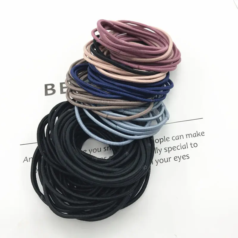 100pcs Hair Elastics Ties Band Ponytail Holders Rope Scrunchies Hoop Colet Hairband for Woman Men Girls Thin Hairstyle Accessory