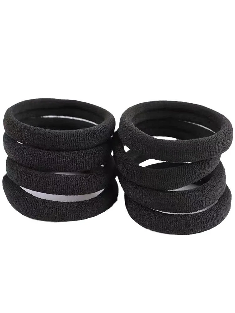 10/60/100pcs 4cm Black Hair Bands for Women Girls Hairband High Elastic Rubber Hair Ties Ponytail Holder Scrunchies Accessorie