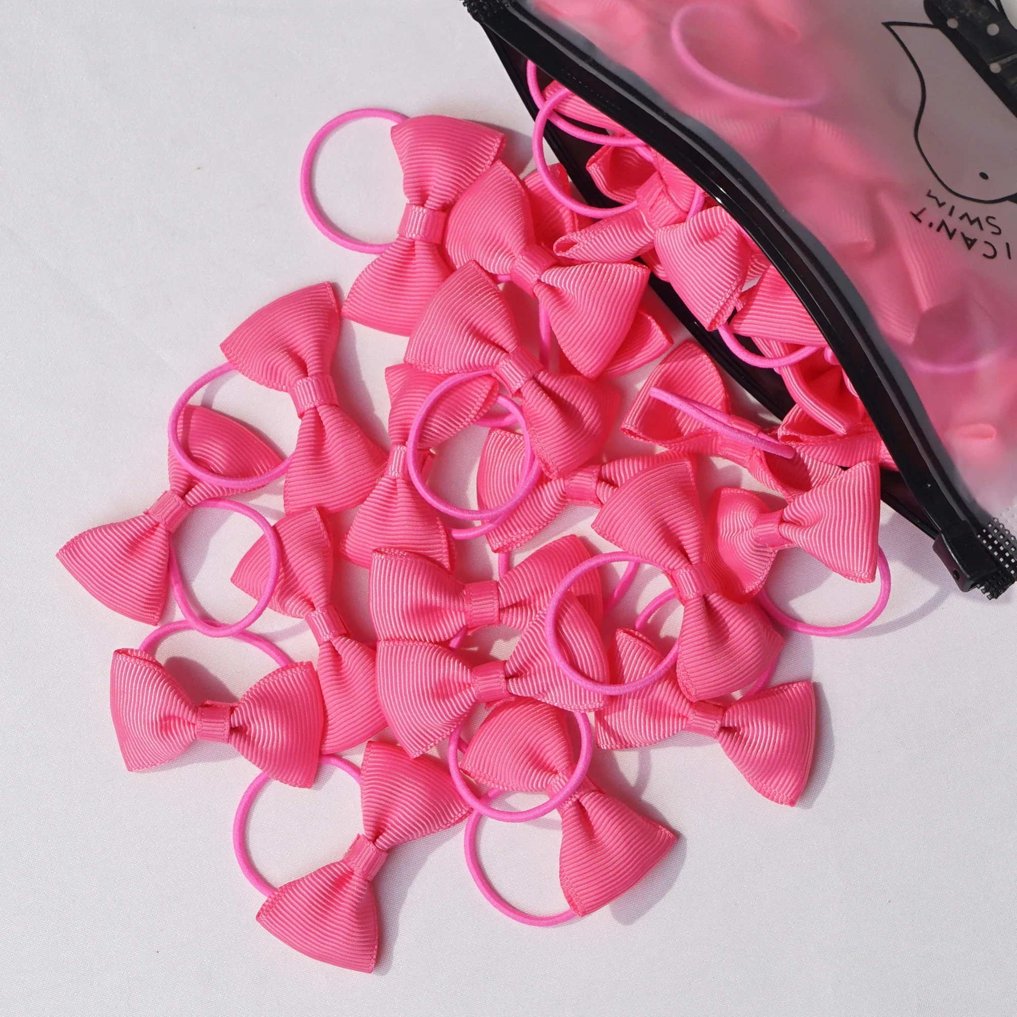 20/40Pieces 2 Inch Baby Girls Hair Bows Elastic Ties Grosgrain Ribbon Bow With Rubber Band Ponytail Holders Hair Accessories