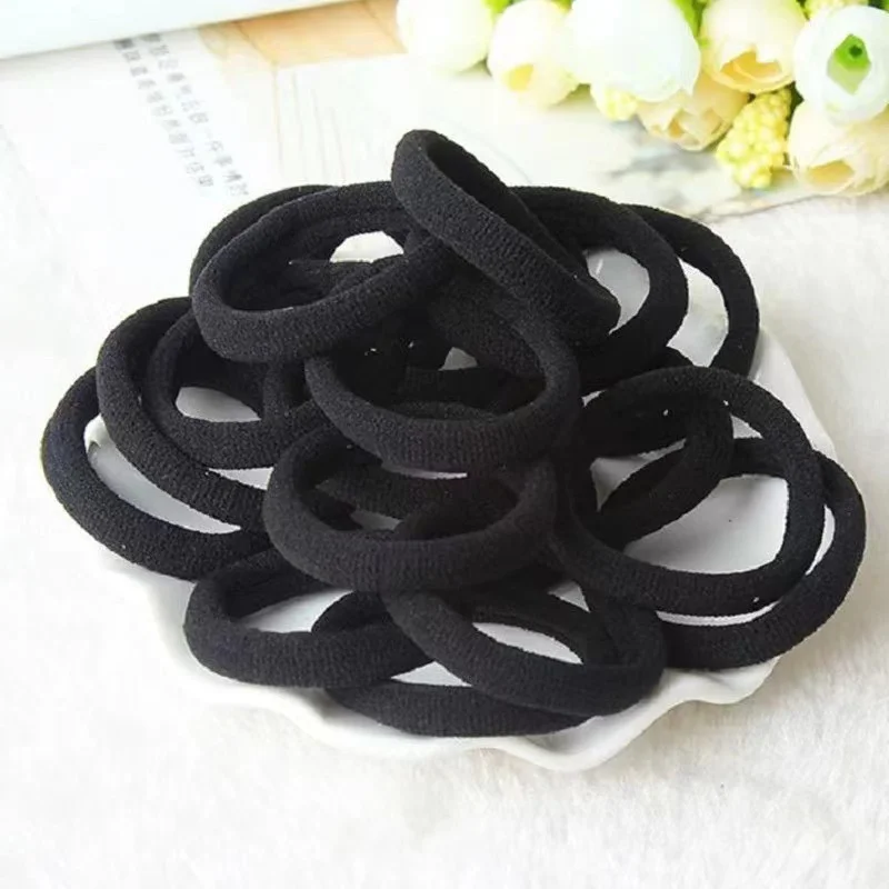 20/50Pcs Women Girls Basic Hair Band 4Cm Simple Solid Colors Elastic Headband Hair Ropes Ties Hair Accessories Ponytail Holder