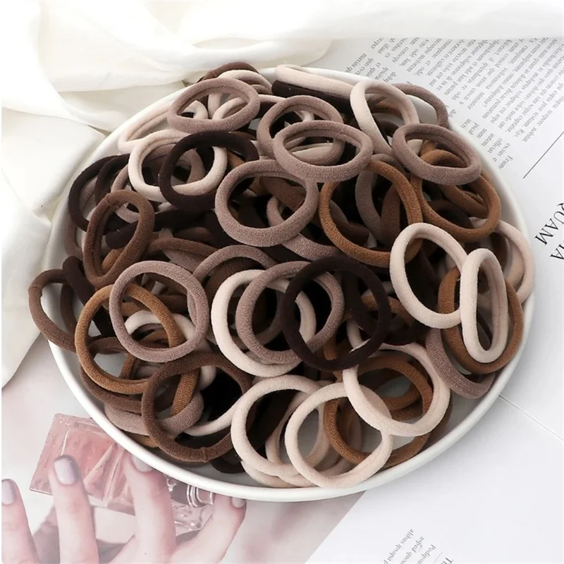 20/50Pcs Women Girls Basic Hair Band 4Cm Simple Solid Colors Elastic Headband Hair Ropes Ties Hair Accessories Ponytail Holder