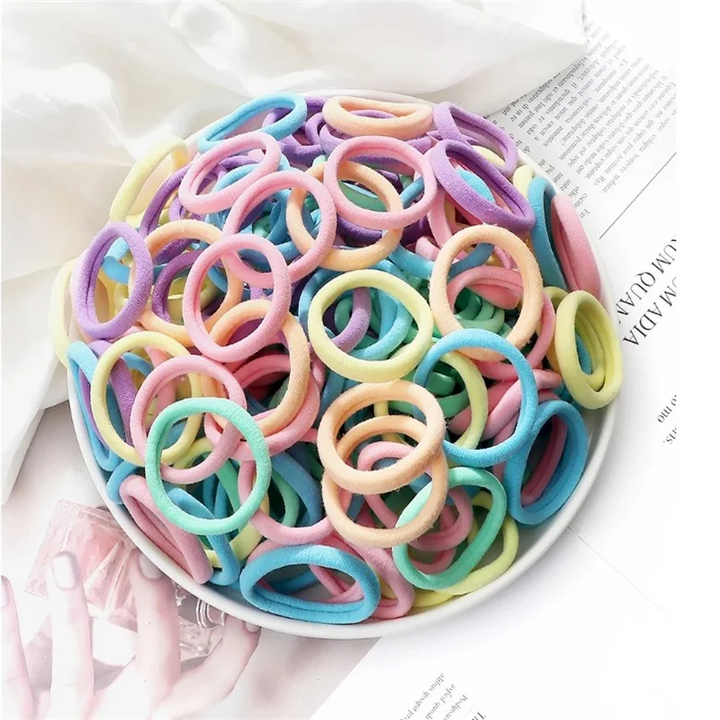 20/50Pcs Women Girls Basic Hair Band 4Cm Simple Solid Colors Elastic Headband Hair Ropes Ties Hair Accessories Ponytail Holder