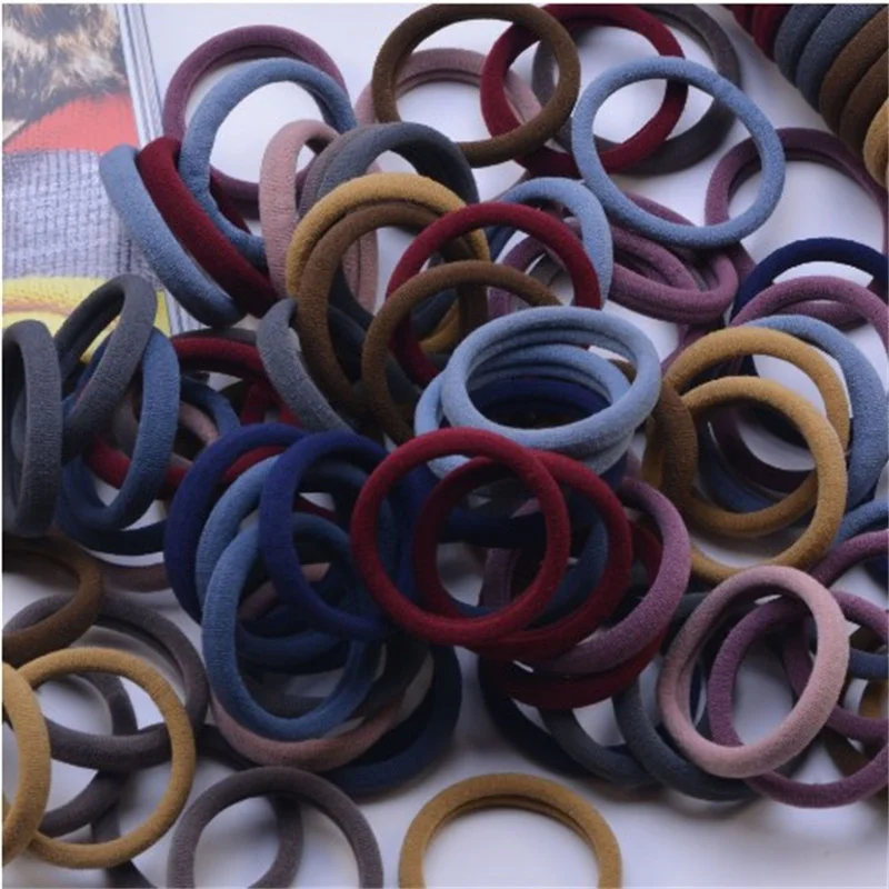 20/50Pcs Women Girls Basic Hair Band 4Cm Simple Solid Colors Elastic Headband Hair Ropes Ties Hair Accessories Ponytail Holder