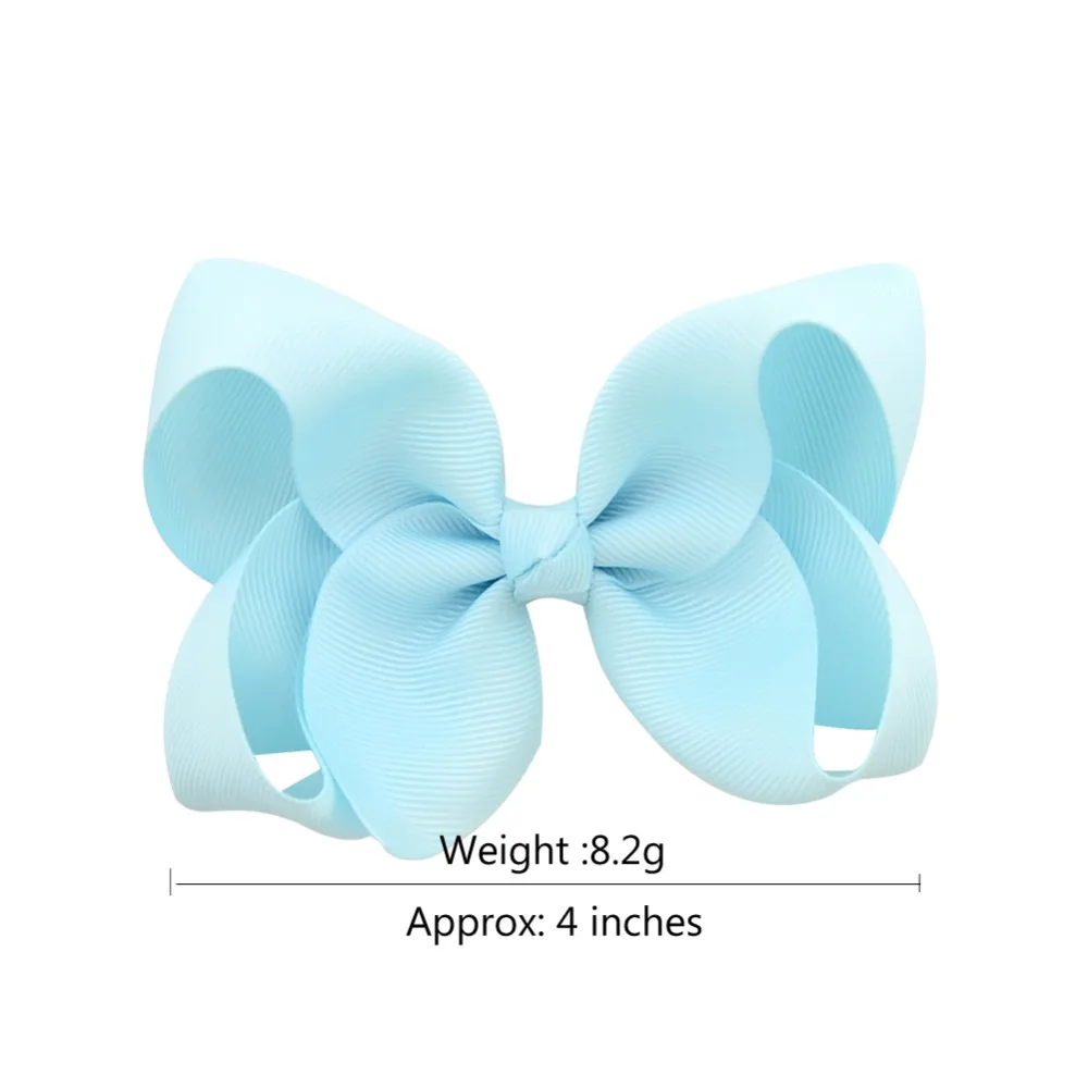 3/4/6/8inch Boutique Handmade Colorful Solid Ribbon Grosgrain Hair Bow With Clips For Kids Girls Hair Accessories