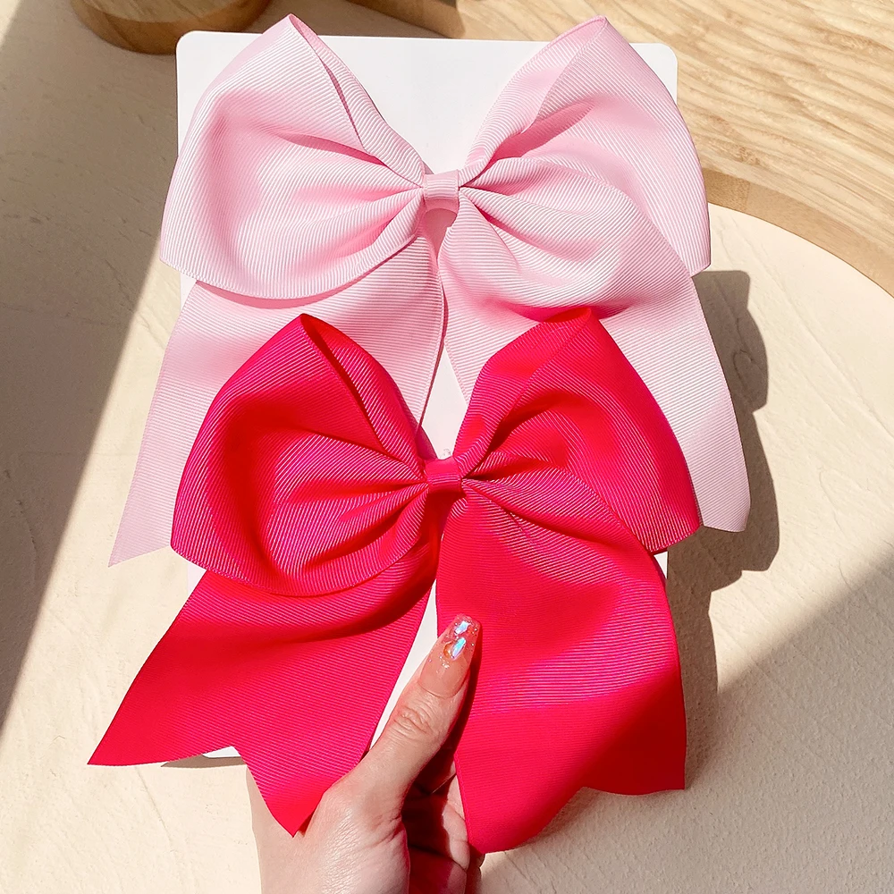 1pcs Solid Color Big Bows with Elastic Hair Ties for Girls Ribbon Bowknot Hair Band Rubber Band Headwear Kids Hair Accessories