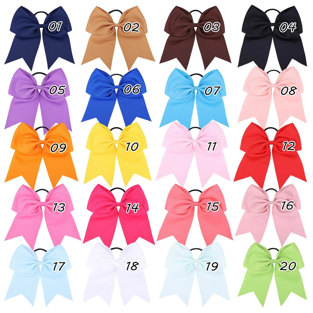 1pcs Solid Color Big Bows with Elastic Hair Ties for Girls Ribbon Bowknot Hair Band Rubber Band Headwear Kids Hair Accessories