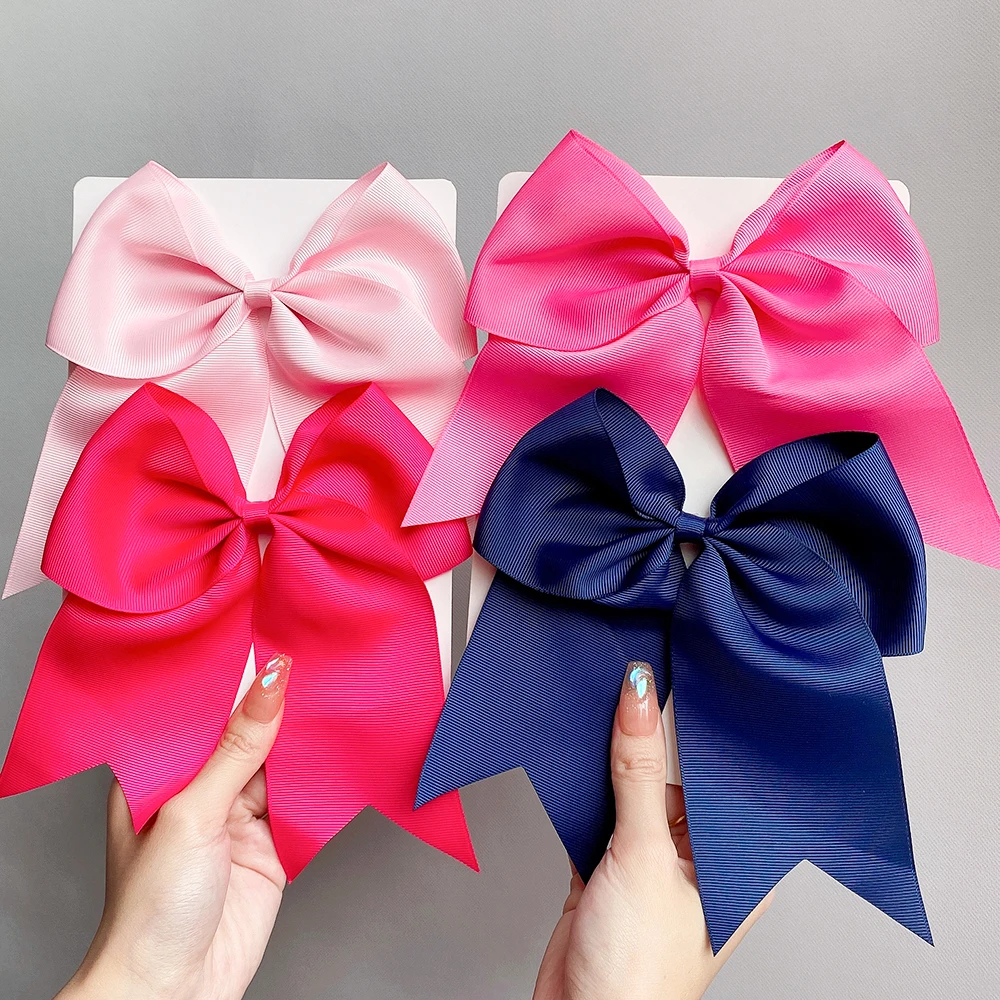 1pcs Solid Color Big Bows with Elastic Hair Ties for Girls Ribbon Bowknot Hair Band Rubber Band Headwear Kids Hair Accessories