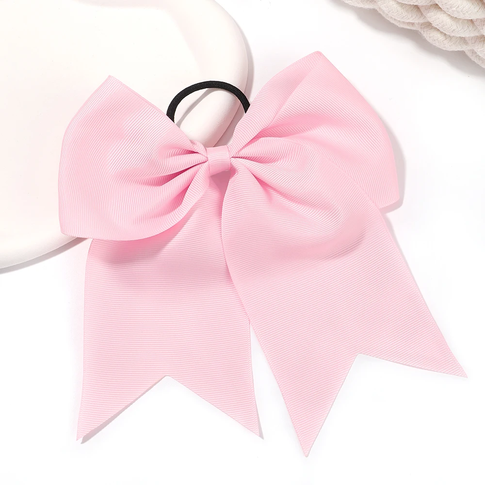 1pcs Solid Color Big Bows with Elastic Hair Ties for Girls Ribbon Bowknot Hair Band Rubber Band Headwear Kids Hair Accessories