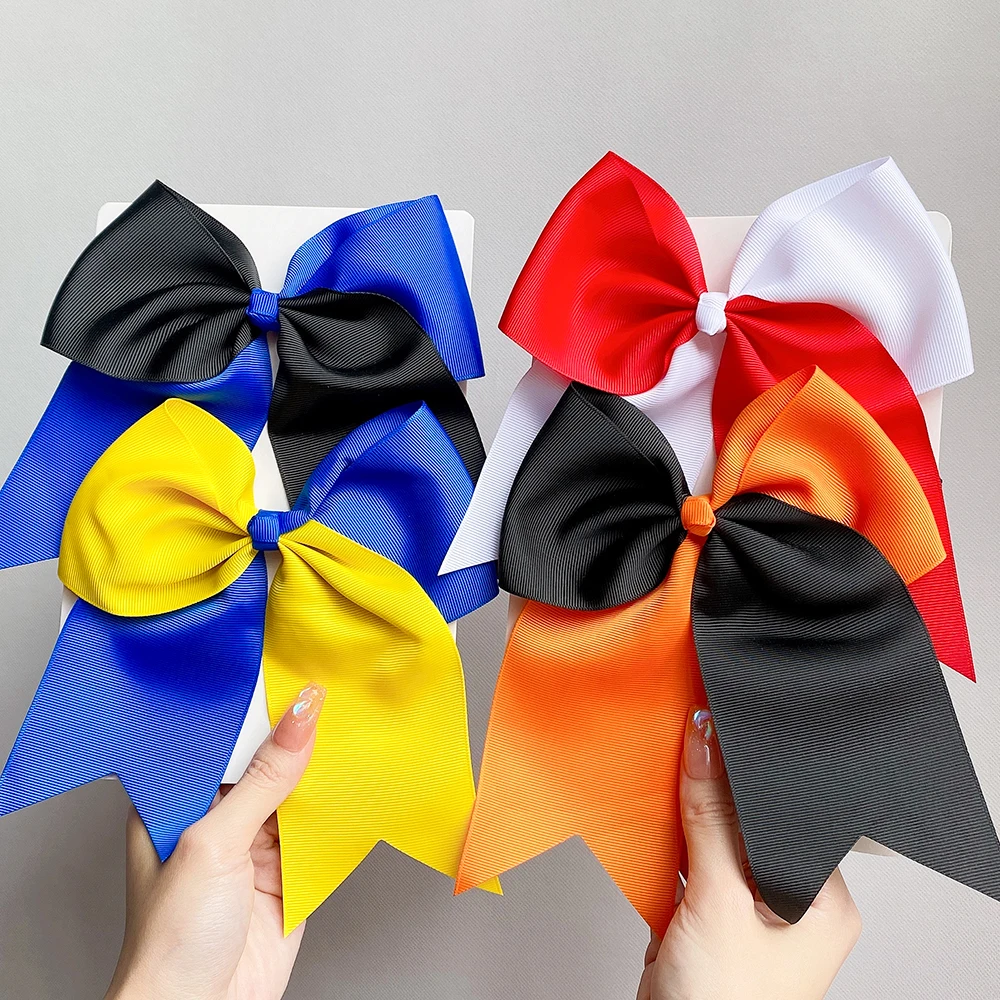 1pcs Solid Color Big Bows with Elastic Hair Ties for Girls Ribbon Bowknot Hair Band Rubber Band Headwear Kids Hair Accessories