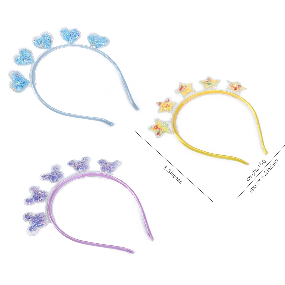 Transparent Quicksand Headbands For Children Kids Girls Fashion Glitter Sequin Teeth Hairbands Bezel Hair Hoops Hair Accessories