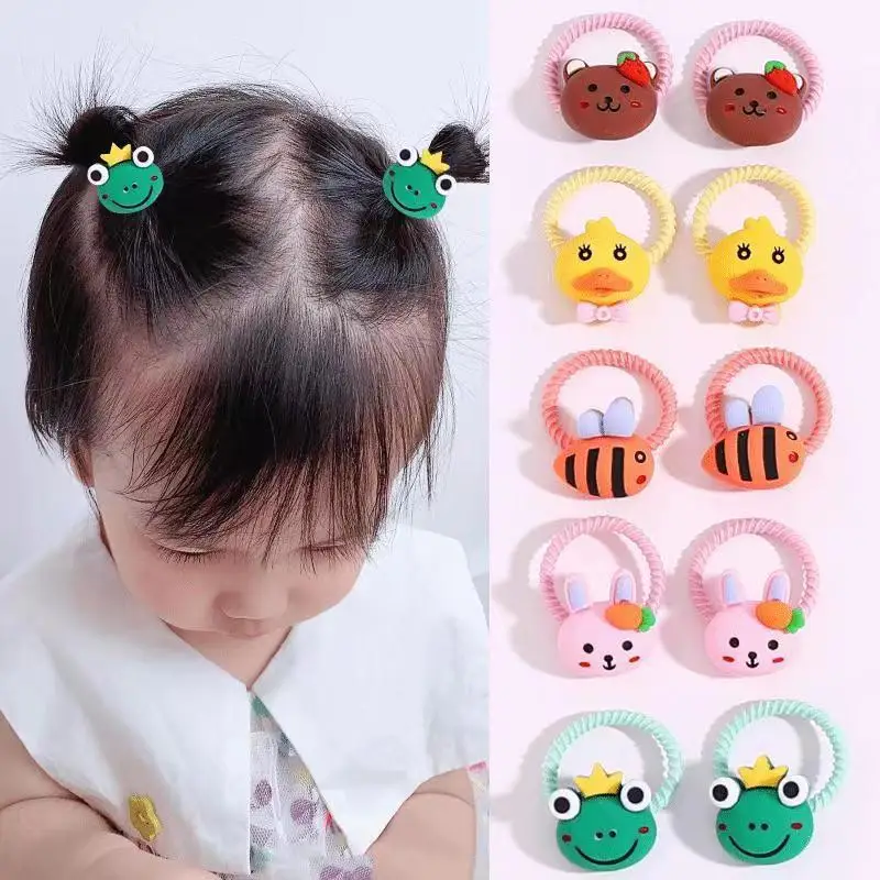 40-50Pcs Children Hair Bands Girls Cartoon Elastic Hair Ties Baby Head Rope Kids Small Animal Headband Cute Hair Accessories