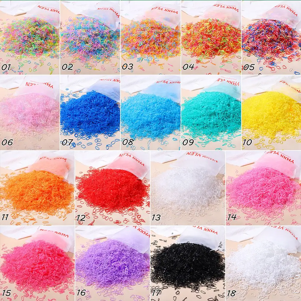 500/2000 PCS Girls Hair Accessories Gift Rubber Band Elastic Hair Bands Headband Children Ponytail Holder Bands Kids Ornaments