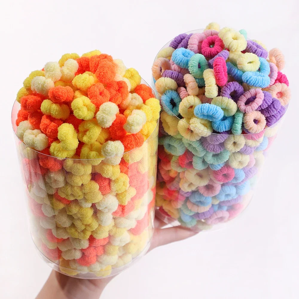 50/100PCS Kids Colorful Hair Rubber Band Elastic Hairband Wave Scrunchie for Baby Girls Hair Accessories Cute Head Rope