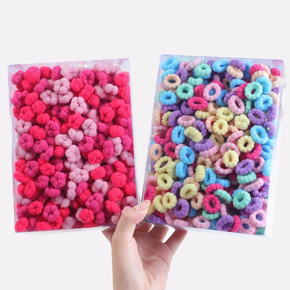 50/100PCS Kids Colorful Hair Rubber Band Elastic Hairband Wave Scrunchie for Baby Girls Hair Accessories Cute Head Rope