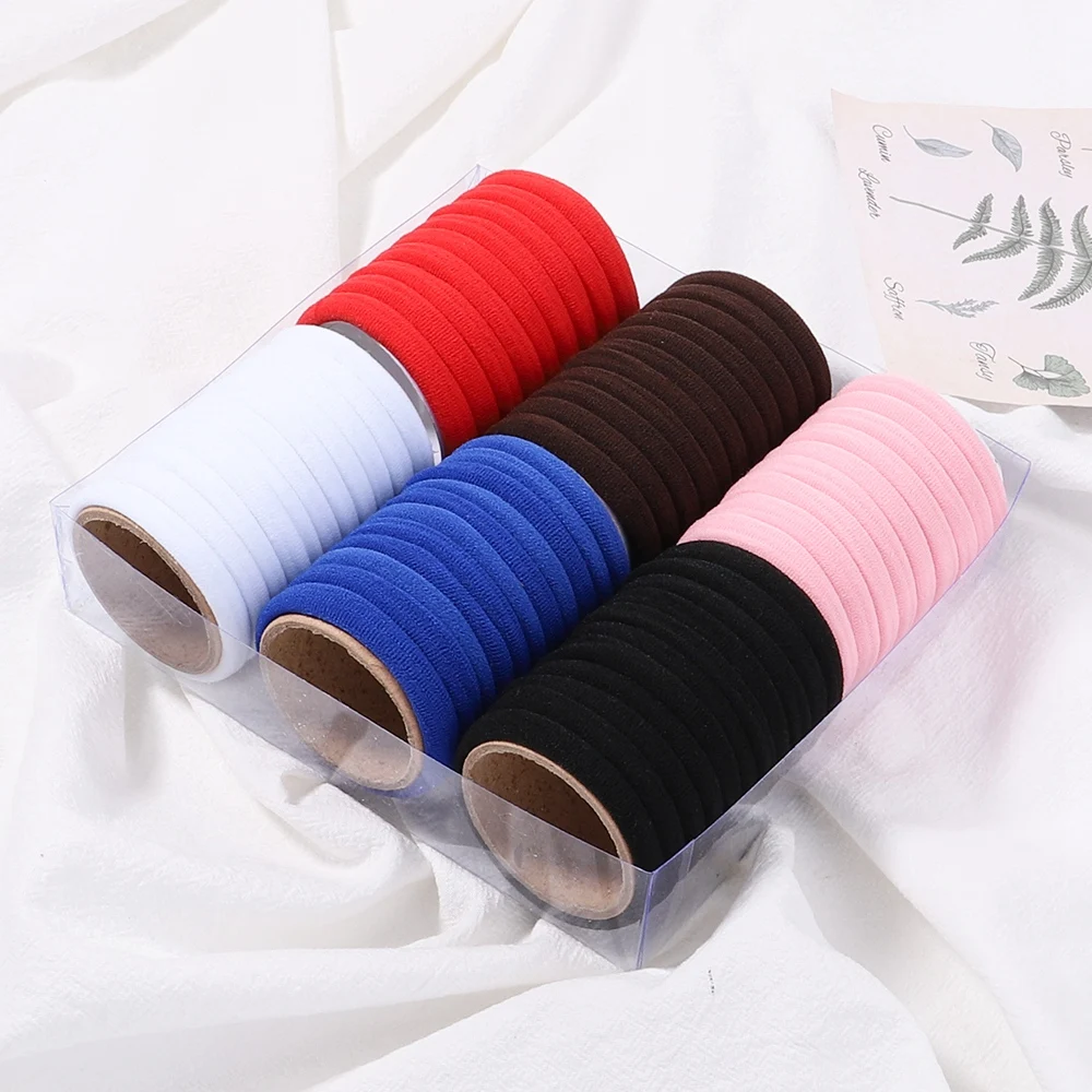 30Pcs/Set Women Elastic Hair Bands Girls Colorful Nylon Rubber Bands Headband Scrunchies Kids Ponytail Holder Hair Accessories