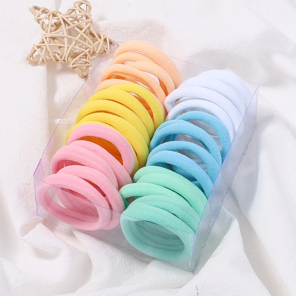 30Pcs/Set Women Elastic Hair Bands Girls Colorful Nylon Rubber Bands Headband Scrunchies Kids Ponytail Holder Hair Accessories